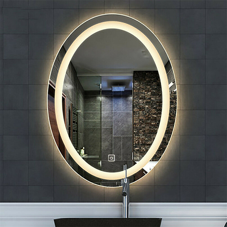 Oval Standing LED Mirror in Hotel