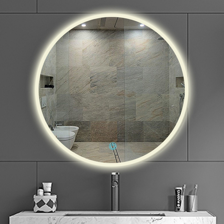 Round Light Up LED Mirror in Hotel
