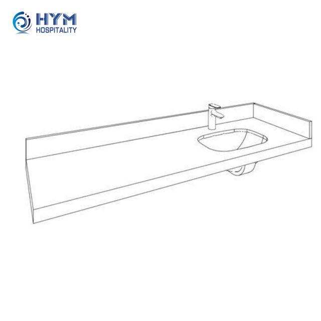 CG-220 Vanity Top for Handed One Bedroom and QQ Studio Vanity Bases Hotel Guestroom Candlewood Suites