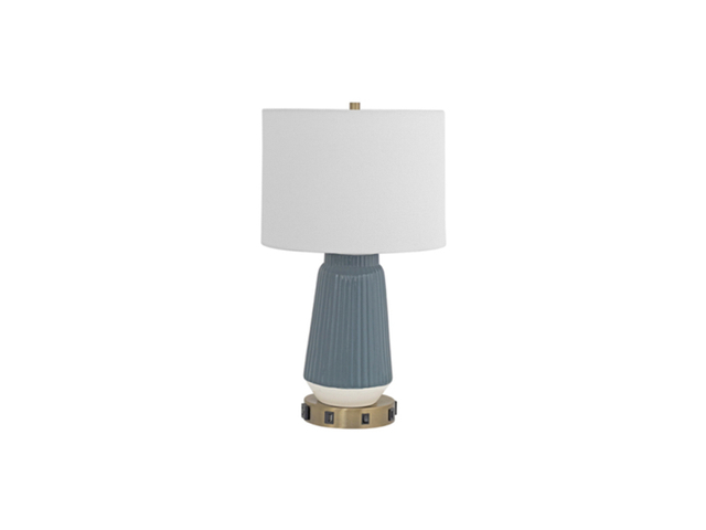 Staybridge Suites Blue Ceramic Modern End Table Lamp