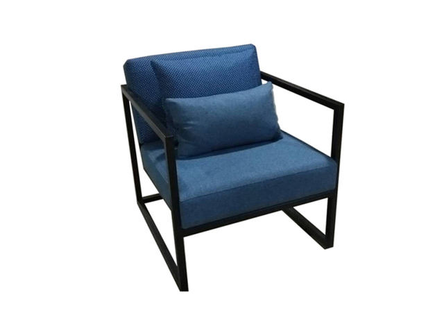 Ramada Blue Leisure Sofa Chair Metal Base
