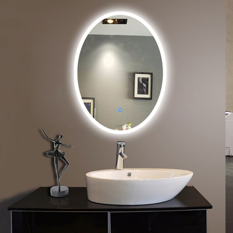Oval Shower LED Mirror in Bathroom