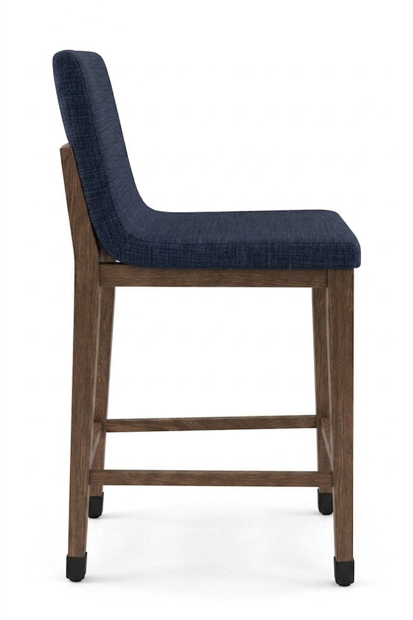 Reinforced maple and beech hardwood frame with double dowel joinery for hotel dining stool.