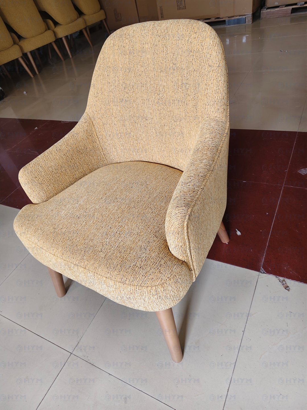 Hampton by Hilton lounge chairs in the factory workshop.