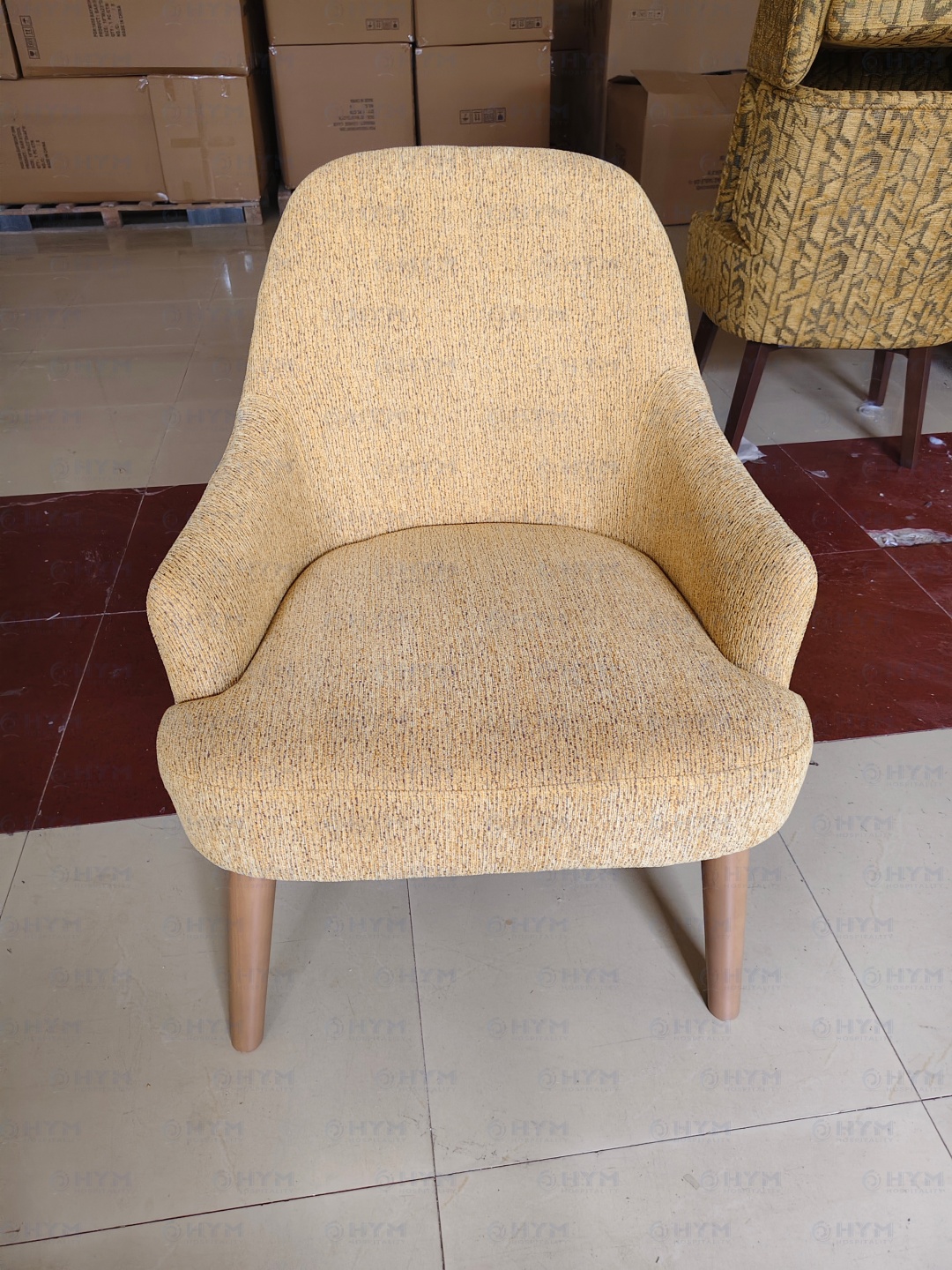 Hampton by Hilton lounge chairs in the factory workshop.