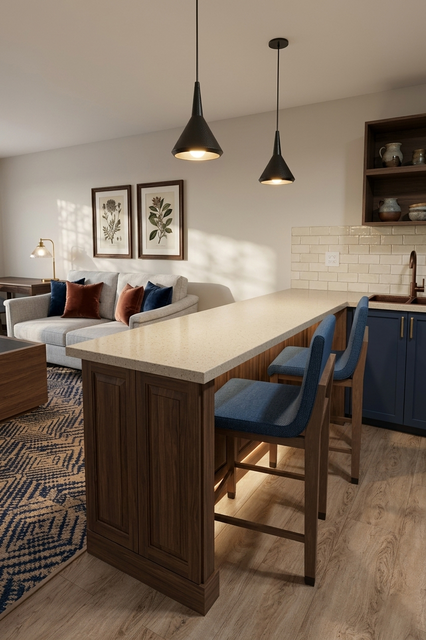 Bespoke hospitality dining stools available in multiple finish and upholstery options to match IHG Candlewood Suites design schemes.