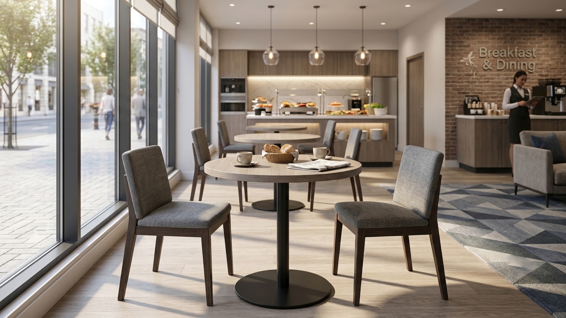 Turnkey Hospitality Dining Table for Ramada Breakfast Area
