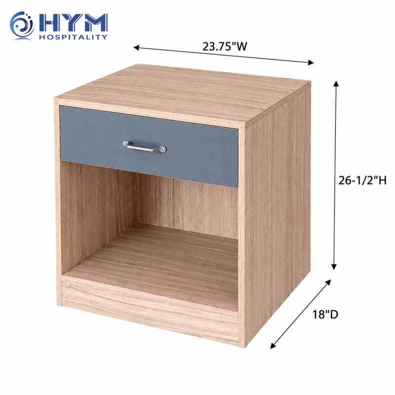 CG-207 Nightstand With Drawer and Cutout for Cords Hotel Guestroom Candlewood Suites