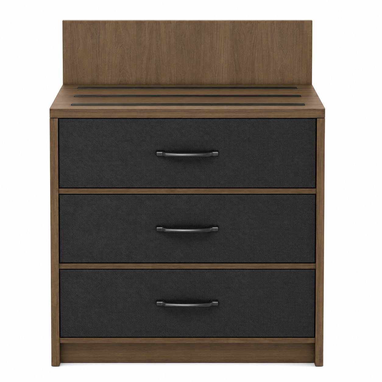 IHG brand-compliant CG-209 dresser for Candlewood Suites featuring Wilsonart Palisades Oak finish and Formica Terril Plex accent drawer faces.