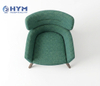 Top view of the PA-107 hospitality armchair, showcasing seat depth and geometric proportions for hotel space planning.