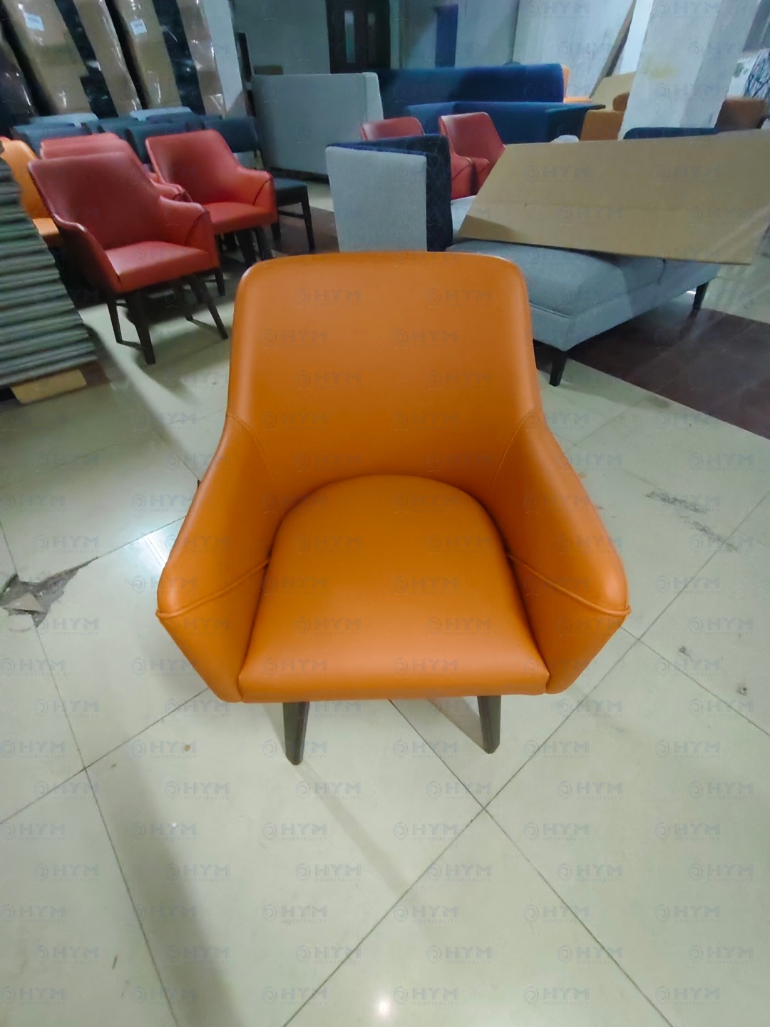Close-up shot of heavy-duty contract fabric texture and high-quality precision stitching on the EXP2-307 chair.